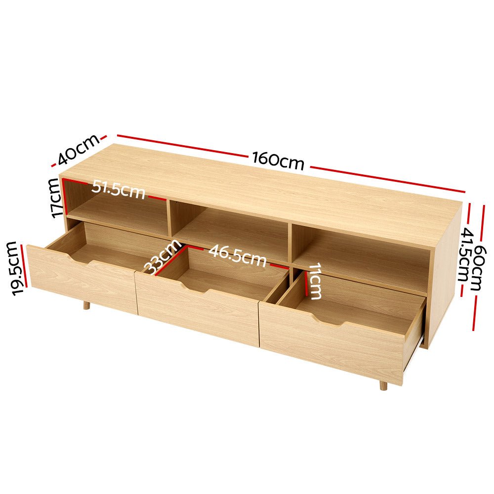 Wooden Entertainment Unit - Natural - Scandi Nooks