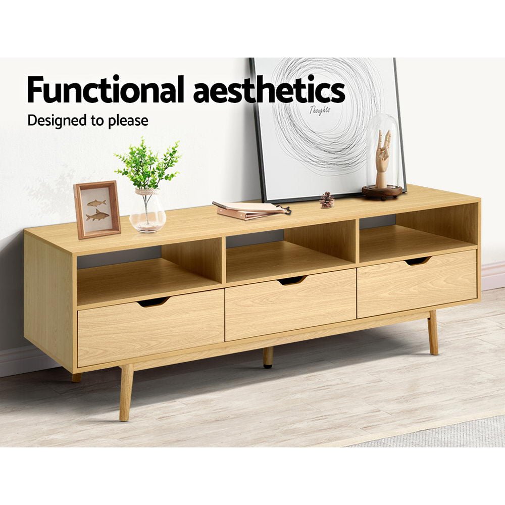 Wooden Entertainment Unit - Natural - Scandi Nooks