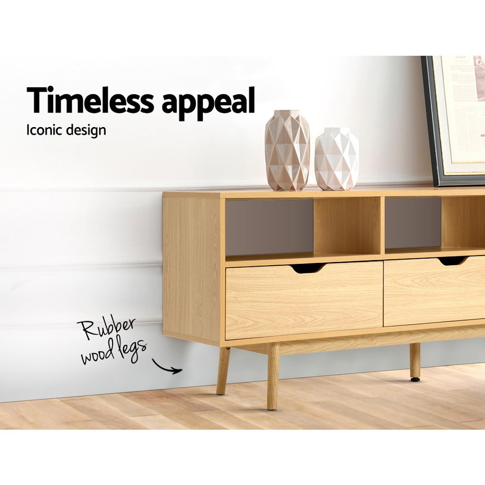 Wooden Entertainment Unit - Natural - Scandi Nooks