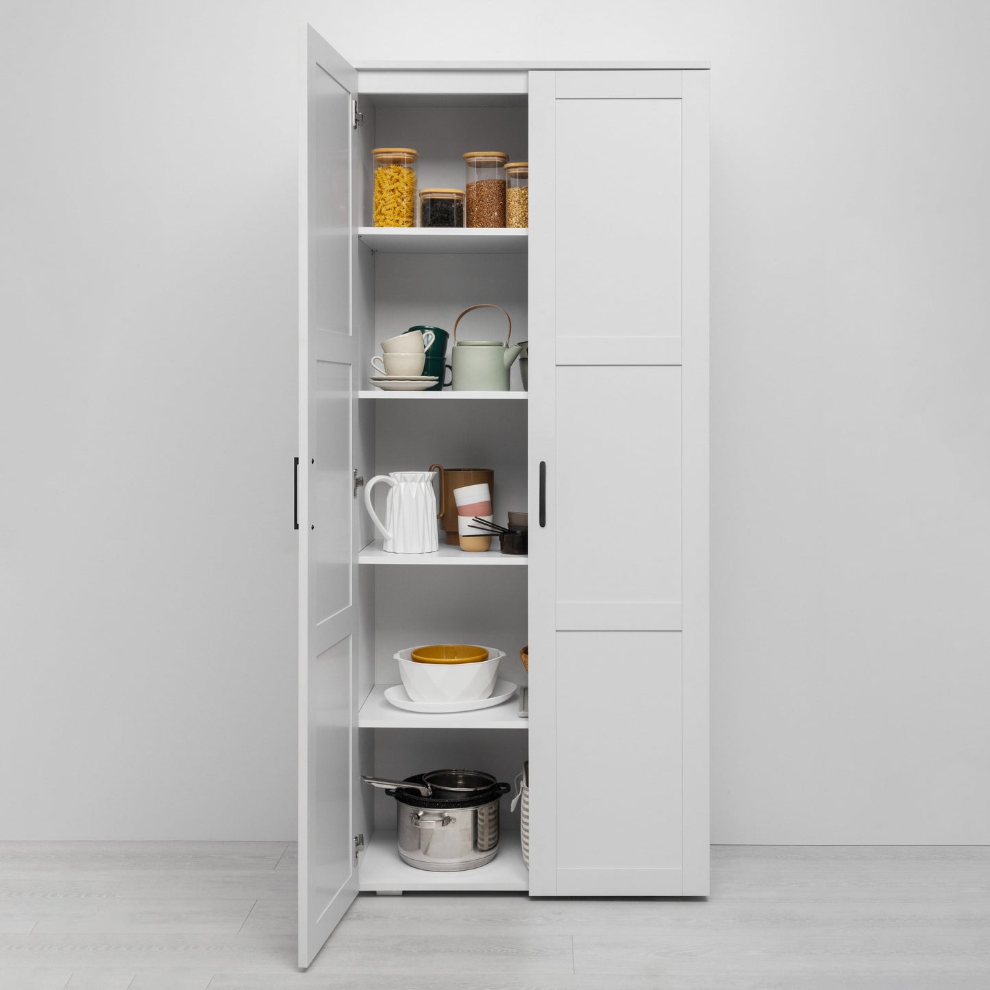STOCKHOLM STORAGE CUPBOARD HAMPTONS - WHITE - SCANDI BLACK